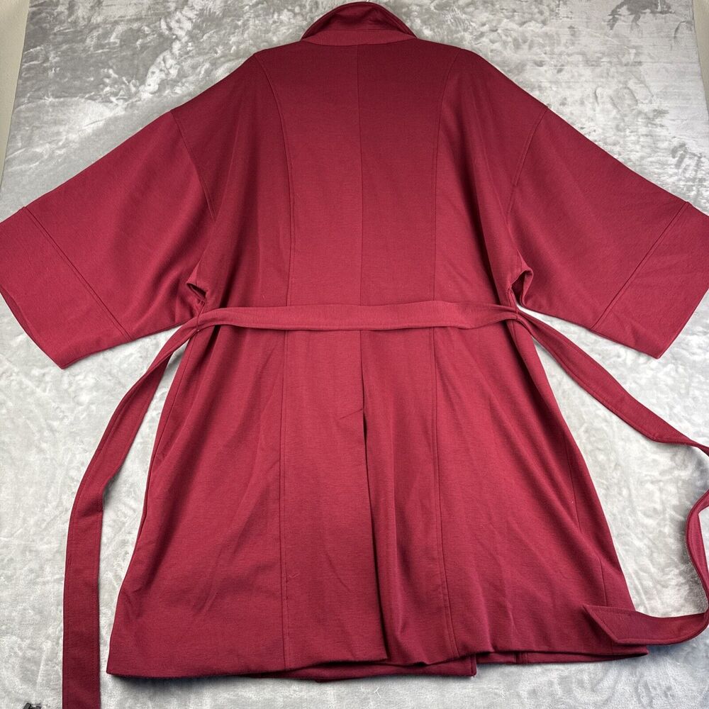 Spiegel Long Belted Trench Coat Women's‎ 20W Red Kimono Sleeve Lined (1148) - Picture 10 of 16